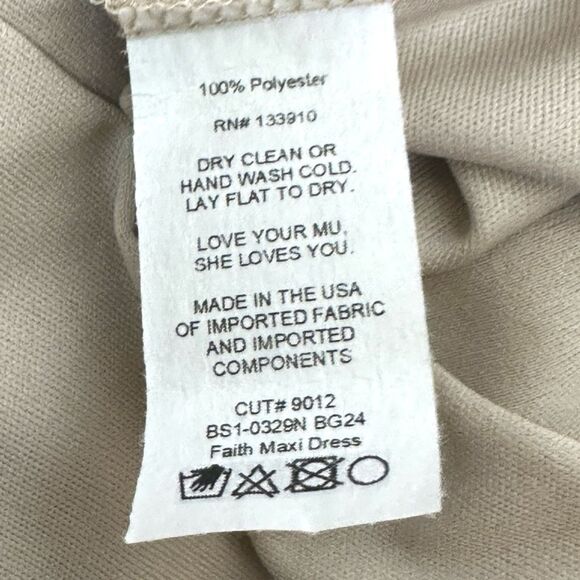 Show Me Your Mumu Faith Maxi Dress - Size Medium - Soft Beige Chiffon - Picture 7 of 9